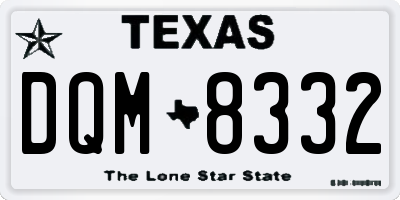 TX license plate DQM8332