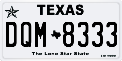 TX license plate DQM8333