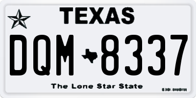 TX license plate DQM8337