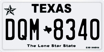 TX license plate DQM8340