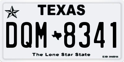 TX license plate DQM8341