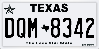 TX license plate DQM8342