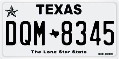 TX license plate DQM8345