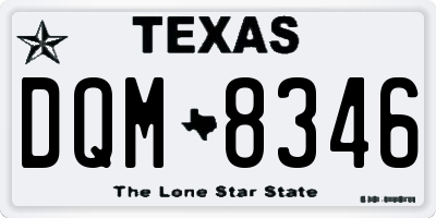 TX license plate DQM8346