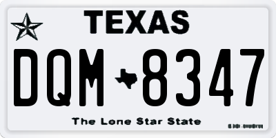 TX license plate DQM8347