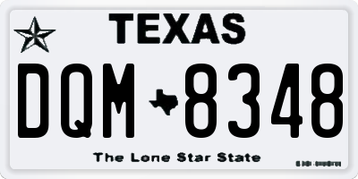 TX license plate DQM8348