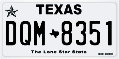 TX license plate DQM8351