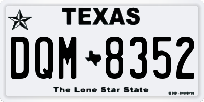 TX license plate DQM8352