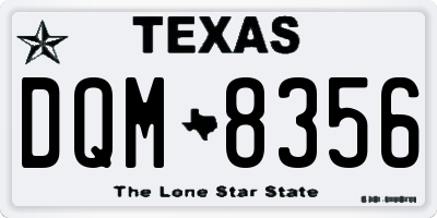 TX license plate DQM8356