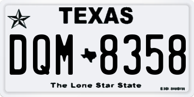TX license plate DQM8358
