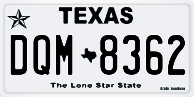 TX license plate DQM8362