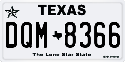 TX license plate DQM8366