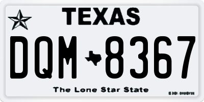TX license plate DQM8367
