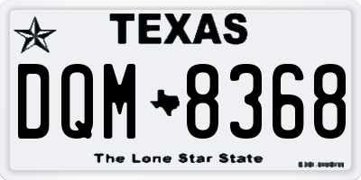TX license plate DQM8368