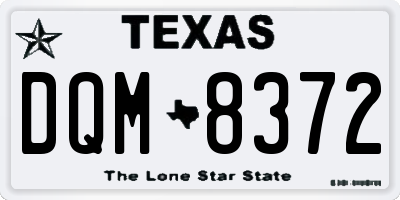 TX license plate DQM8372