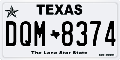 TX license plate DQM8374