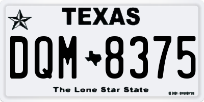 TX license plate DQM8375