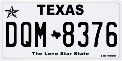 TX license plate DQM8376