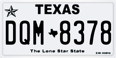 TX license plate DQM8378