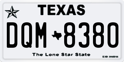 TX license plate DQM8380