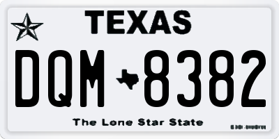 TX license plate DQM8382