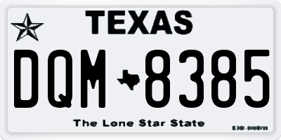 TX license plate DQM8385