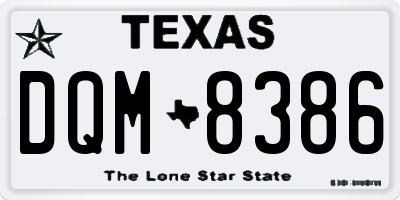 TX license plate DQM8386