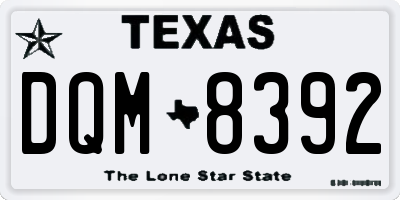 TX license plate DQM8392
