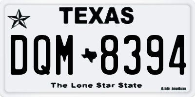 TX license plate DQM8394