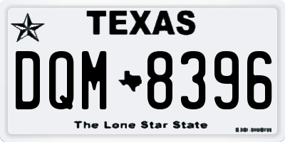 TX license plate DQM8396