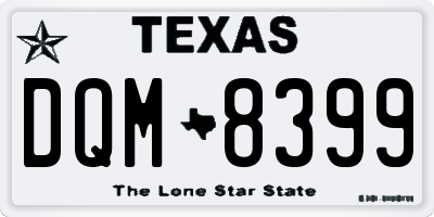 TX license plate DQM8399