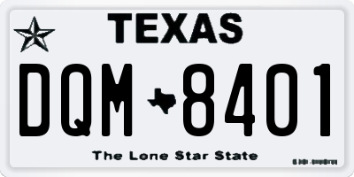 TX license plate DQM8401