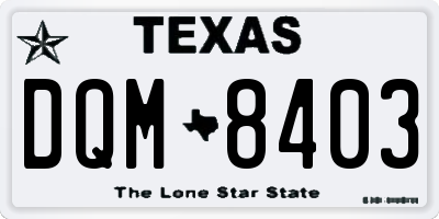 TX license plate DQM8403