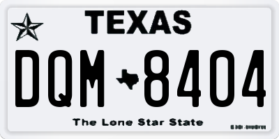 TX license plate DQM8404