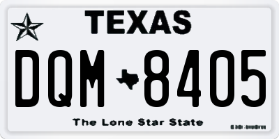 TX license plate DQM8405