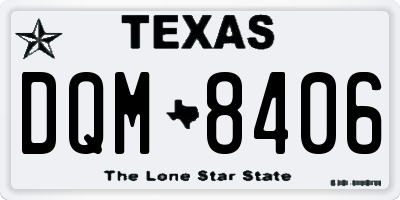 TX license plate DQM8406