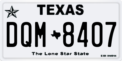 TX license plate DQM8407