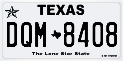 TX license plate DQM8408