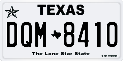 TX license plate DQM8410