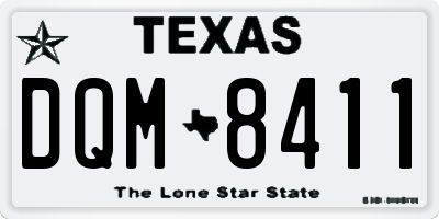 TX license plate DQM8411