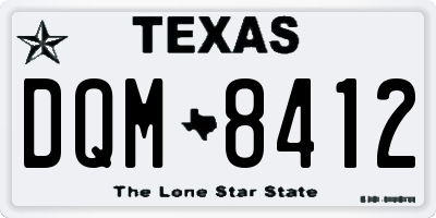 TX license plate DQM8412