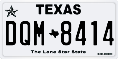 TX license plate DQM8414