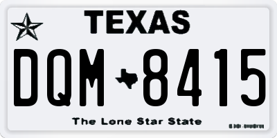 TX license plate DQM8415