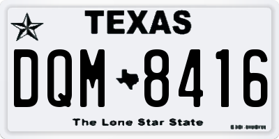 TX license plate DQM8416