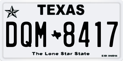 TX license plate DQM8417