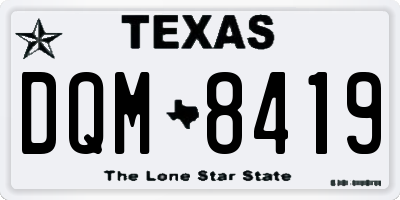 TX license plate DQM8419