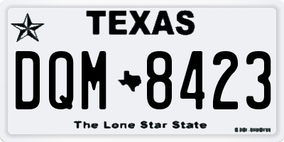 TX license plate DQM8423