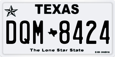 TX license plate DQM8424