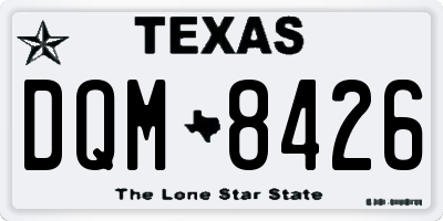 TX license plate DQM8426