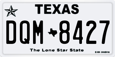 TX license plate DQM8427